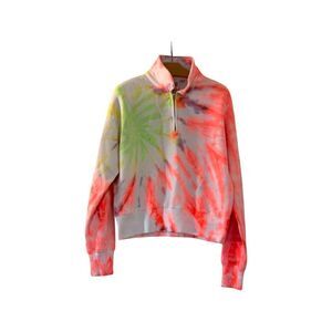 Re/Done x Hanes 70s Half Zip in Neon Space Dye Size Medium